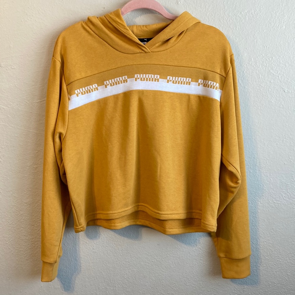 PUMA Crop Yellow Hoodie NWT M